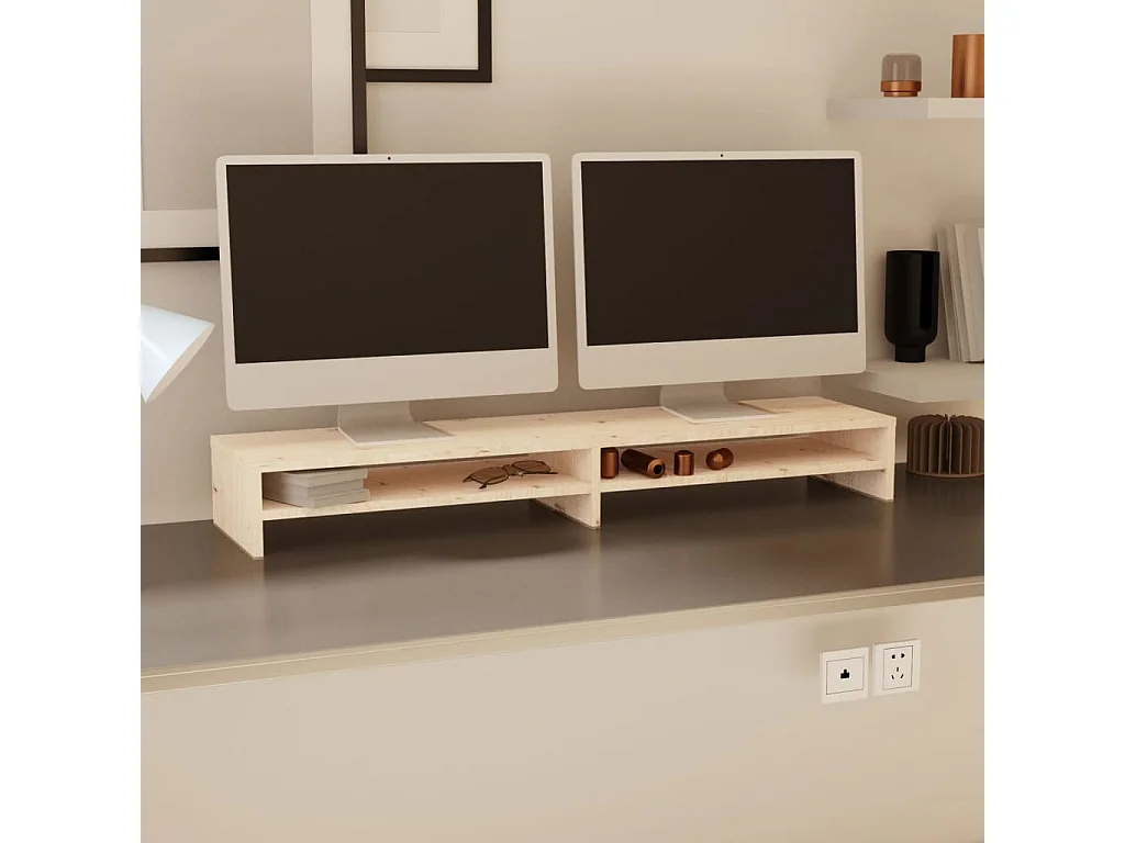 Supporto per monitor 100x24x13 cm Legno di pino massiccio