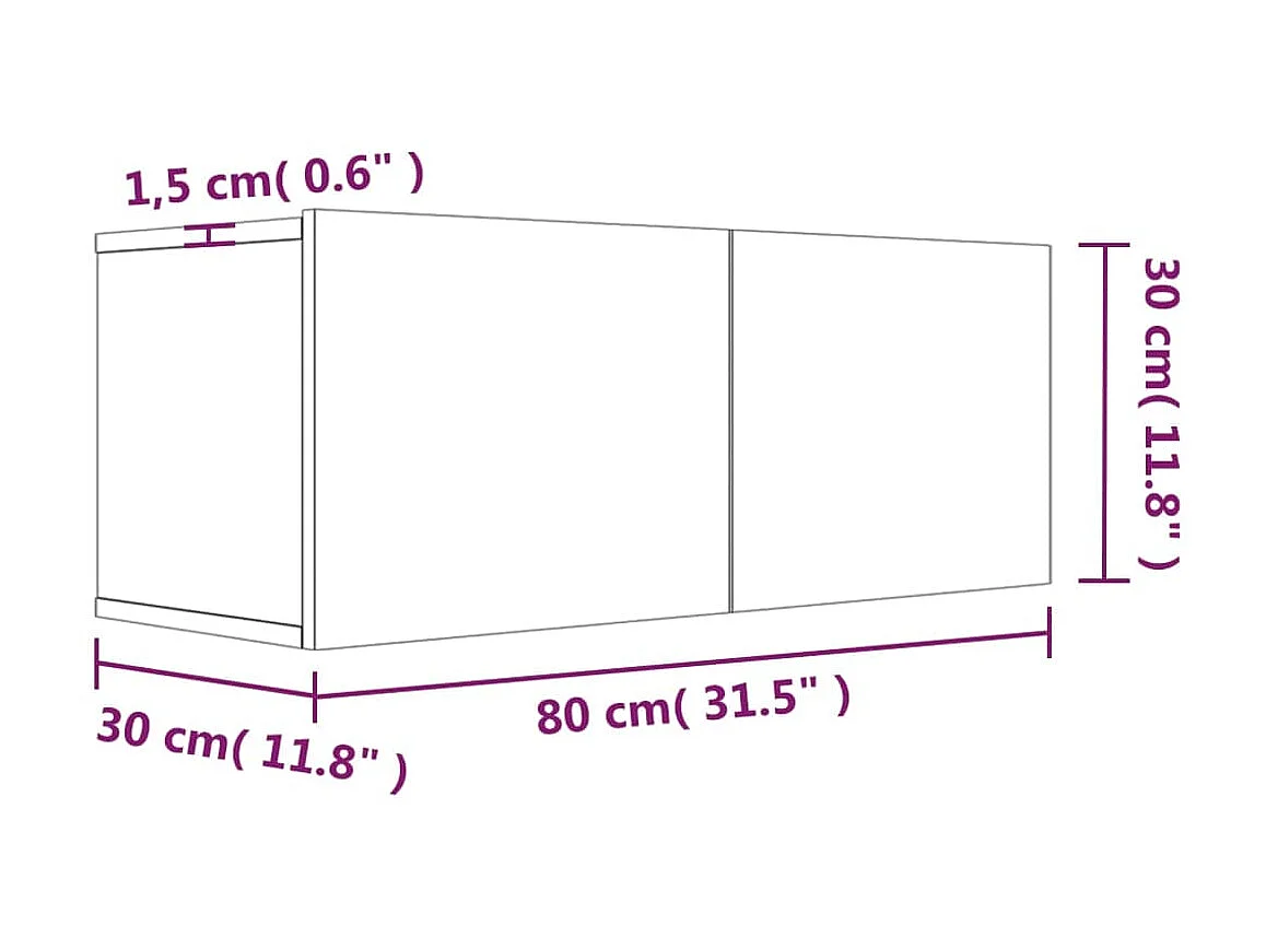 Meuble TV Sonoma gris 80x30x30 cm Bois d'ingénierie