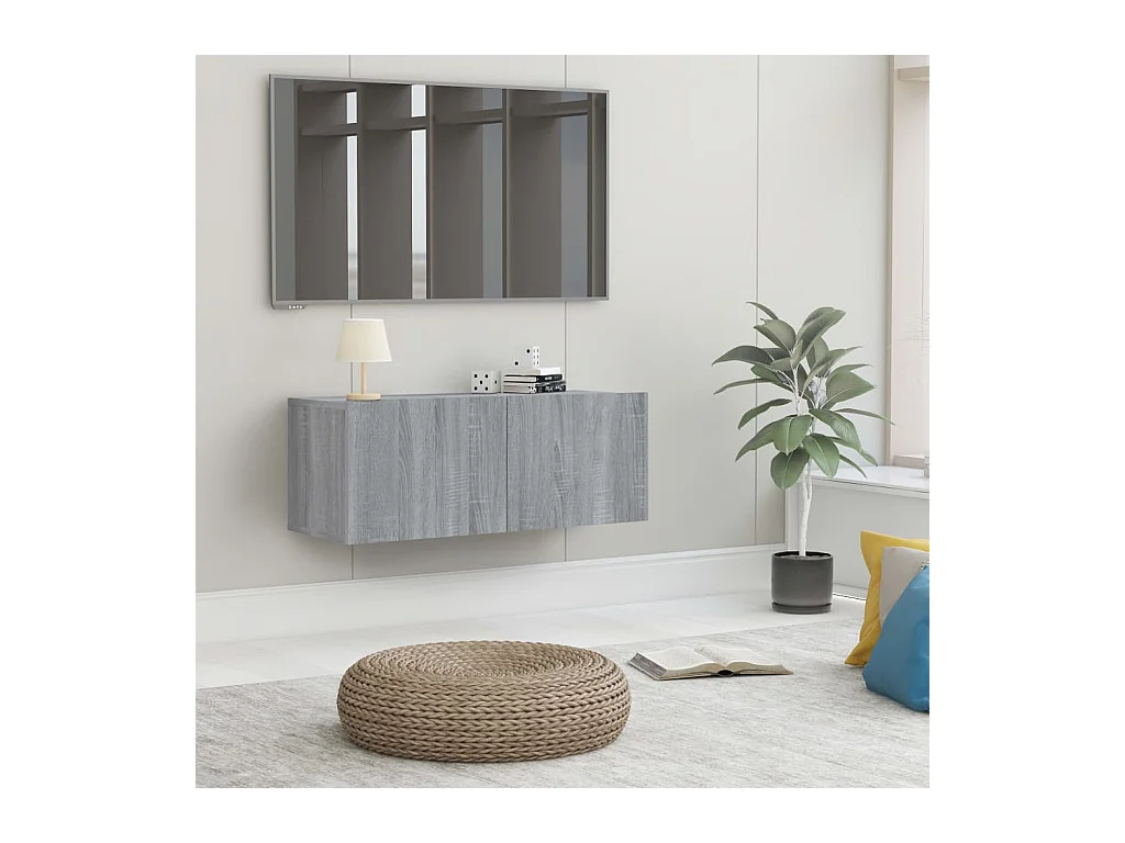 Sonoma grijs tv-meubel 80x30x30 cm Bewerkt hout