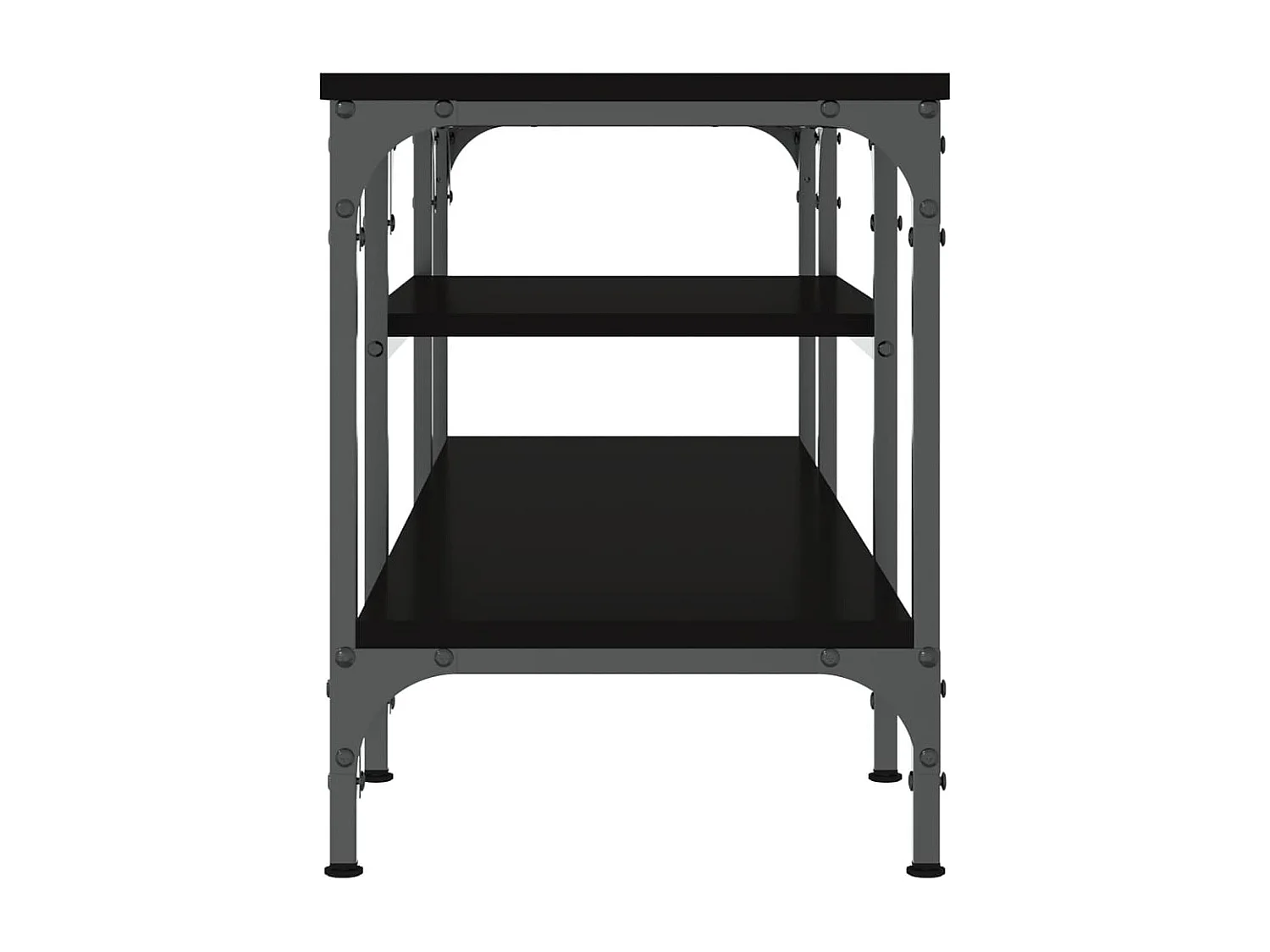 Mueble TV negro 121x35x45 cm madera contrachapada y hierro