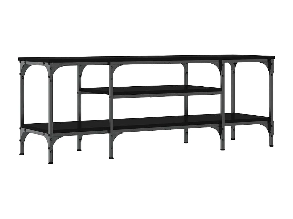 Zwart tv-meubel 121x35x45 cm samengesteld hout en ijzer