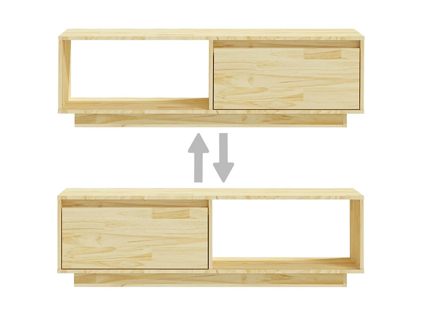 Meuble TV 110x30x33,5 cm Bois de pin massif