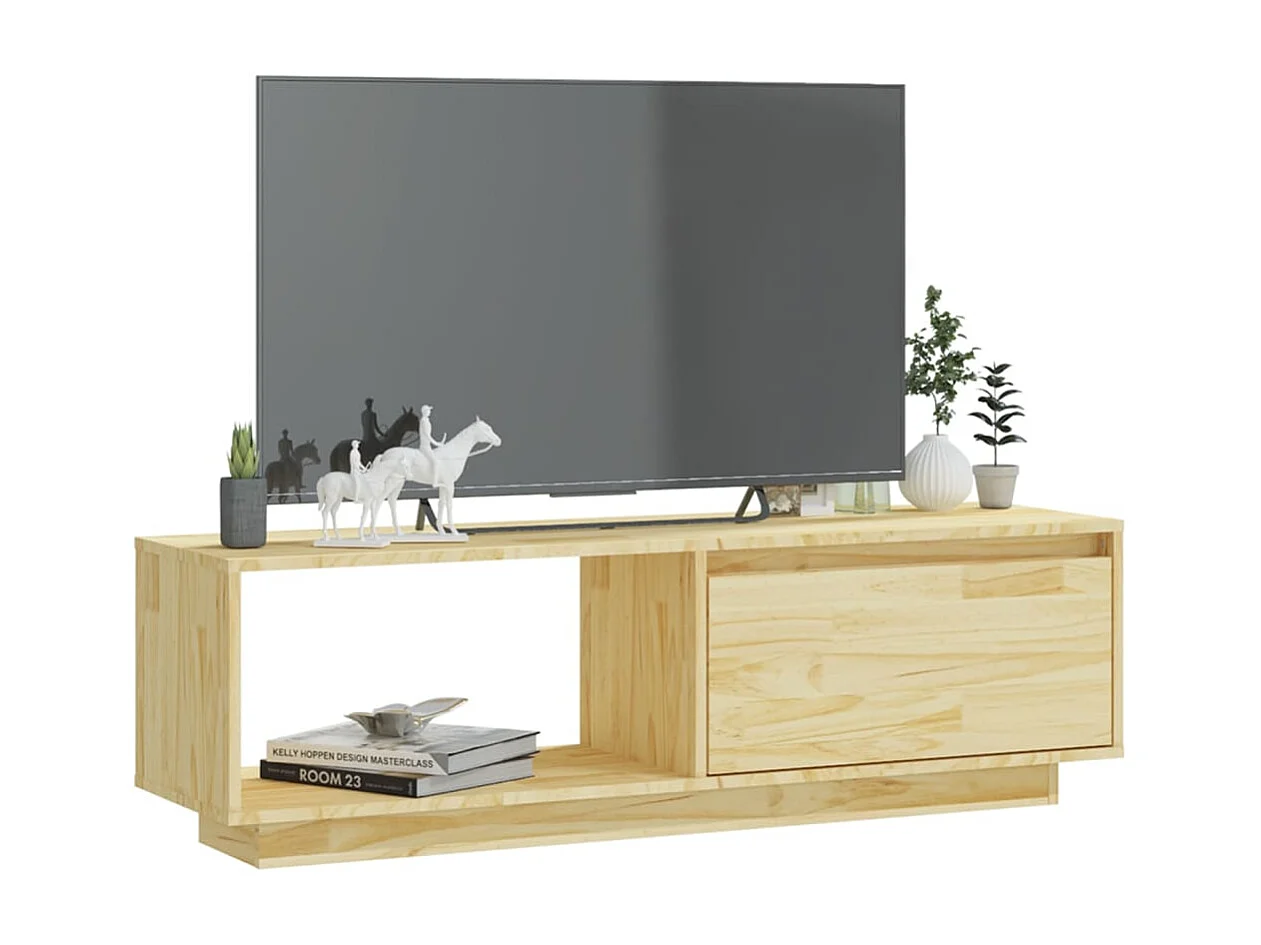 Meuble TV 110x30x33,5 cm Bois de pin massif