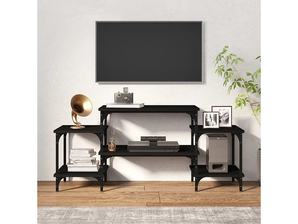 Zwart tv-meubel 117x35x52 cm samengesteld hout