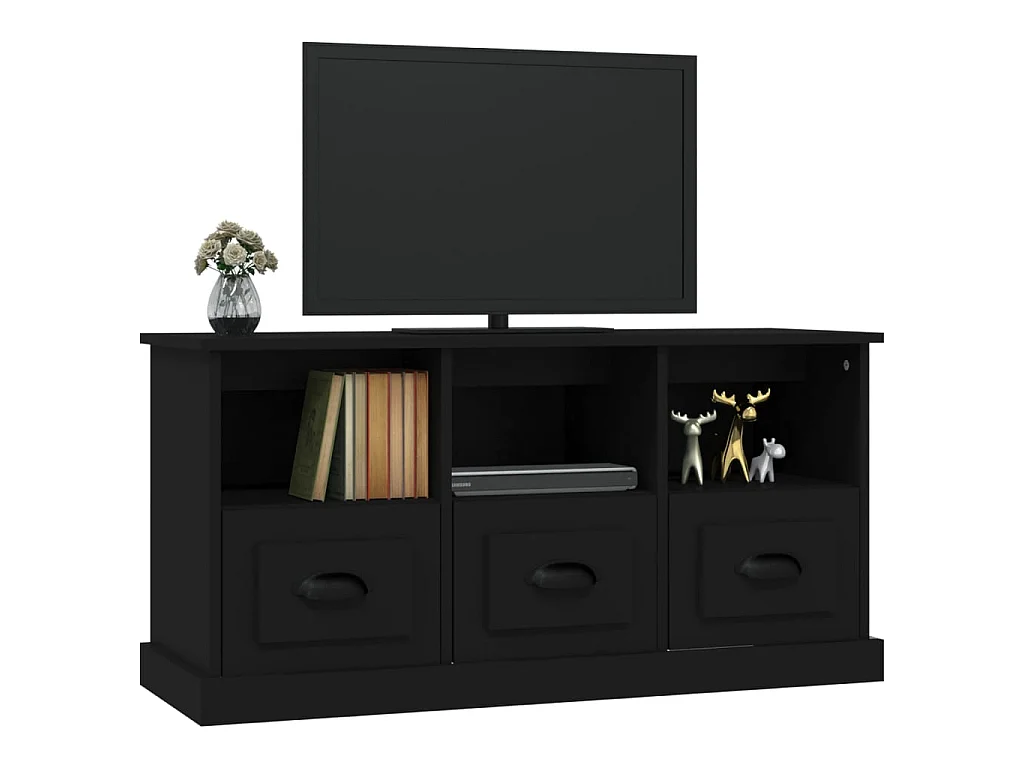 Meuble TV noir 100x35x50 cm bois d'ingénierie