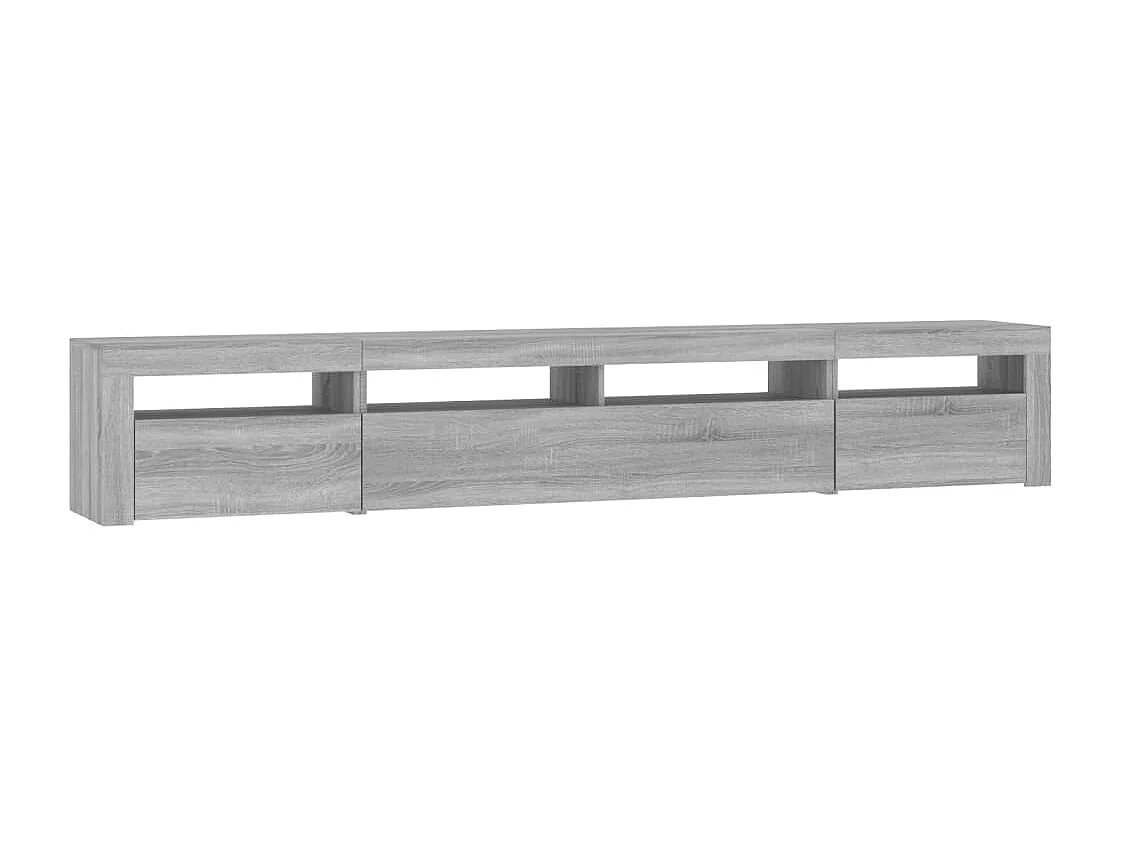 Meuble TV avec lumières LED Sonoma gris 240x35x40 cm
