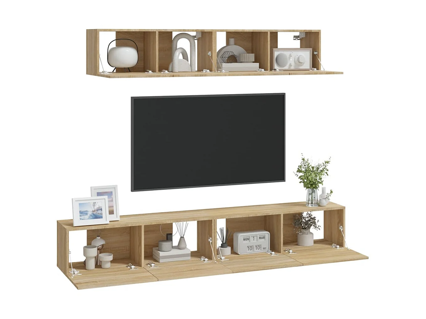 Ensemble de meubles TV 4 pcs Chêne sonoma Bois d'ingénierie