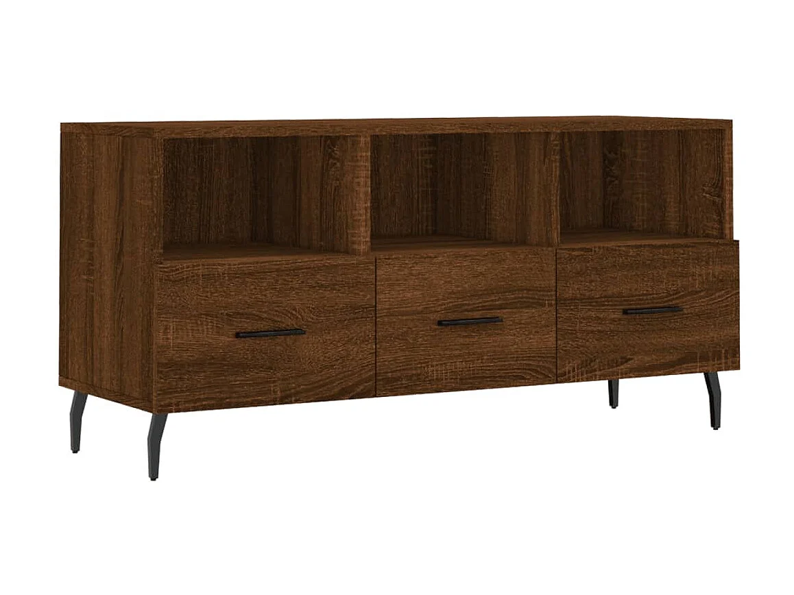Meuble TV chêne marron 102x36x50 cm bois d'ingénierie