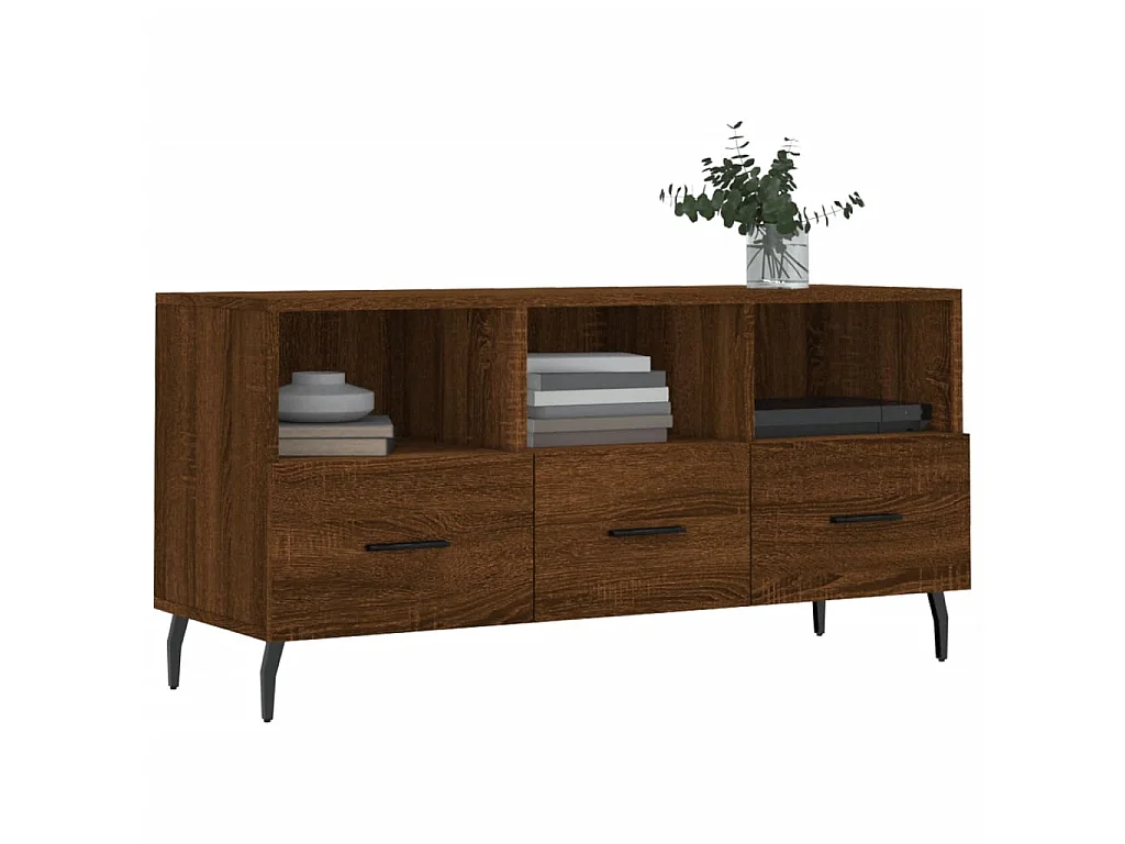 Meuble TV chêne marron 102x36x50 cm bois d'ingénierie