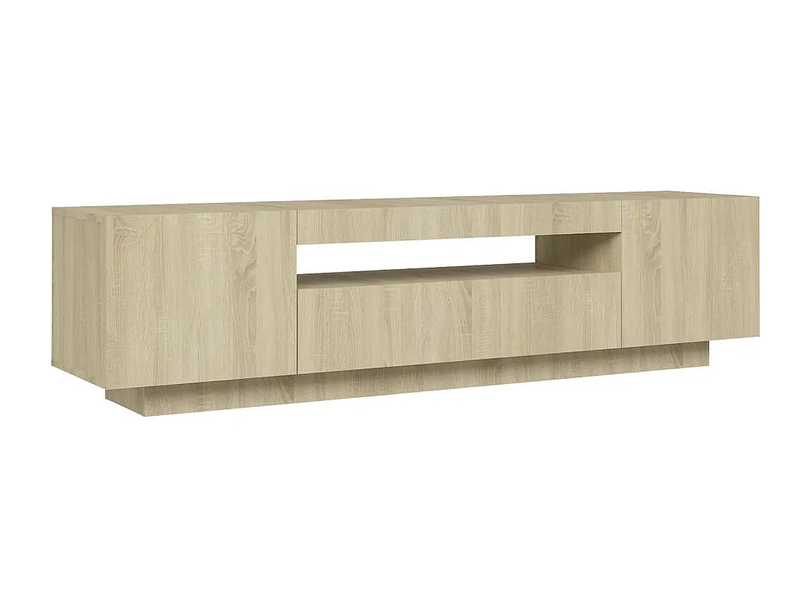 Meuble TV avec lumières LED Chêne sonoma 160x35x40 cm