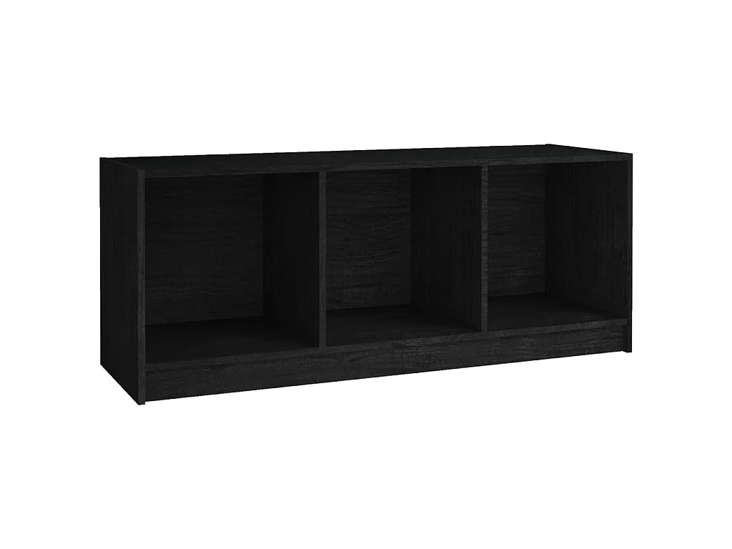 Schwarzer TV-Schrank 104x33x41 cm Massives Kiefernholz