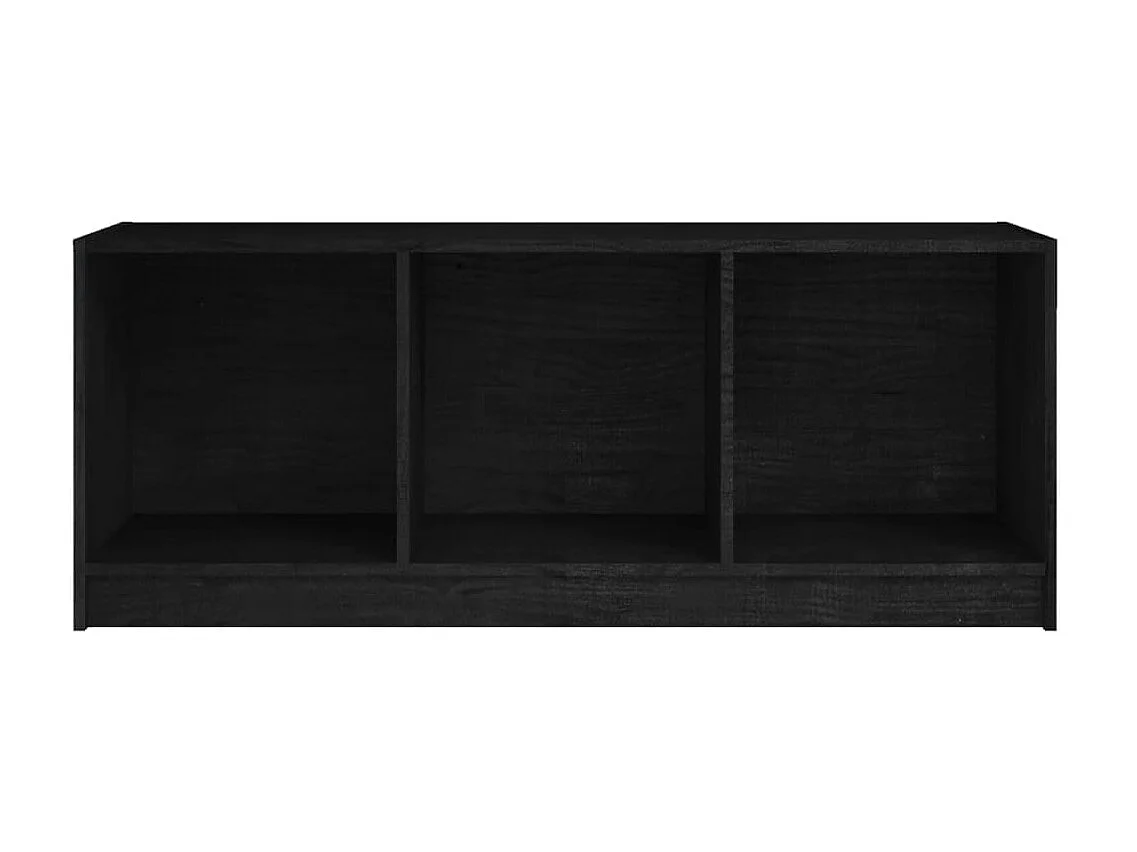 Schwarzer TV-Schrank 104x33x41 cm Massives Kiefernholz