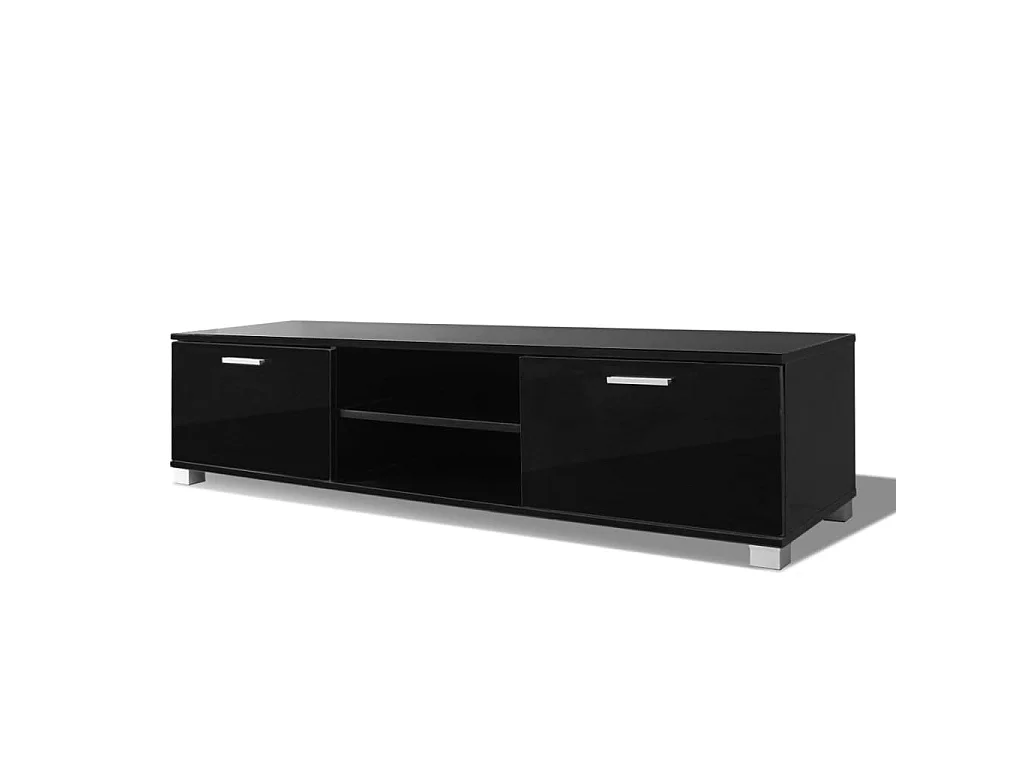 Glanzend zwart TV-meubel 140x40,5x35 cm