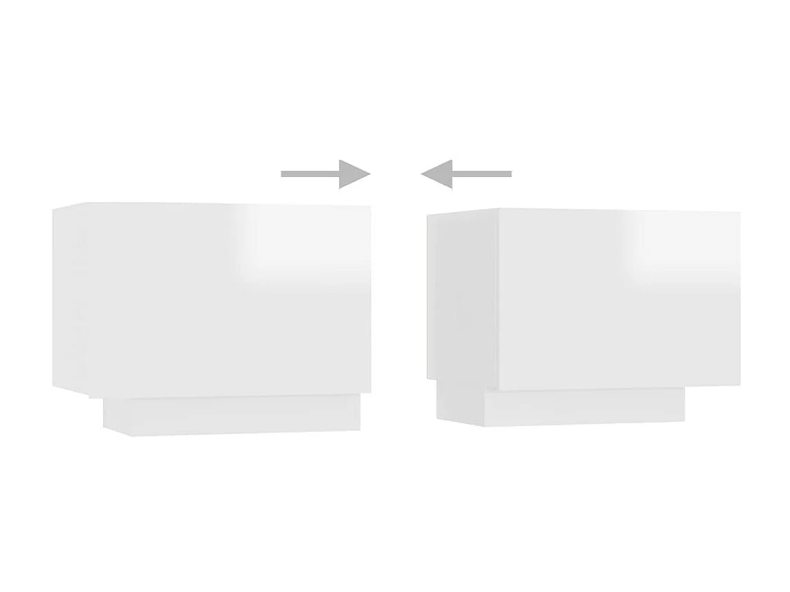 Meuble TV avec lumières LED Blanc brillant 260x35x40 cm