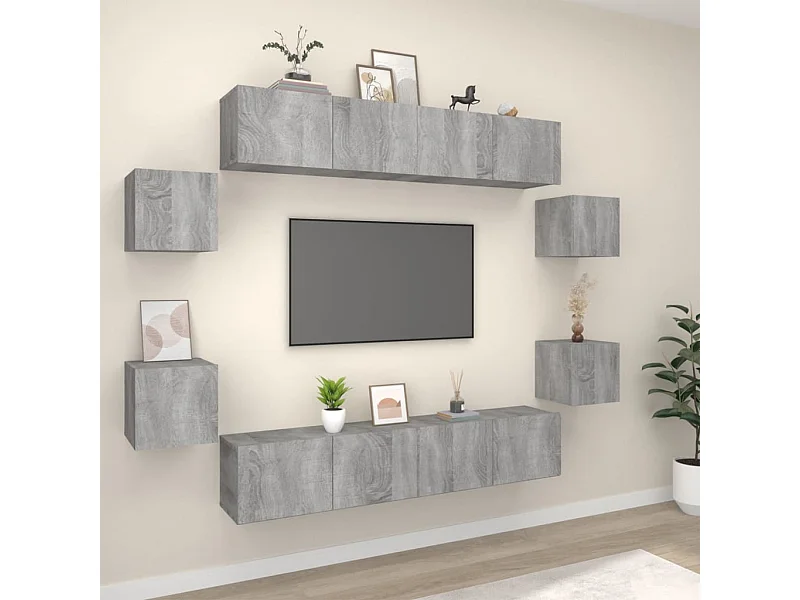 Ensemble de meubles TV 8 pcs Sonoma gris Bois d'ingénierie
