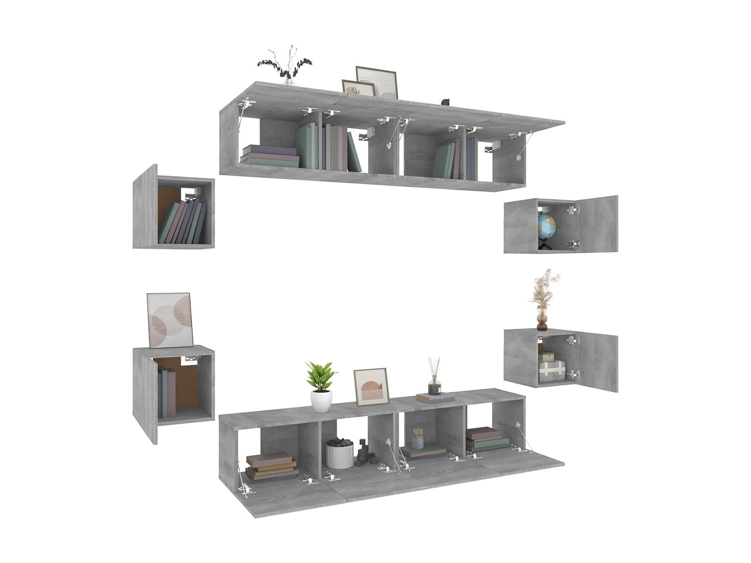 Ensemble de meubles TV 8 pcs Sonoma gris Bois d'ingénierie