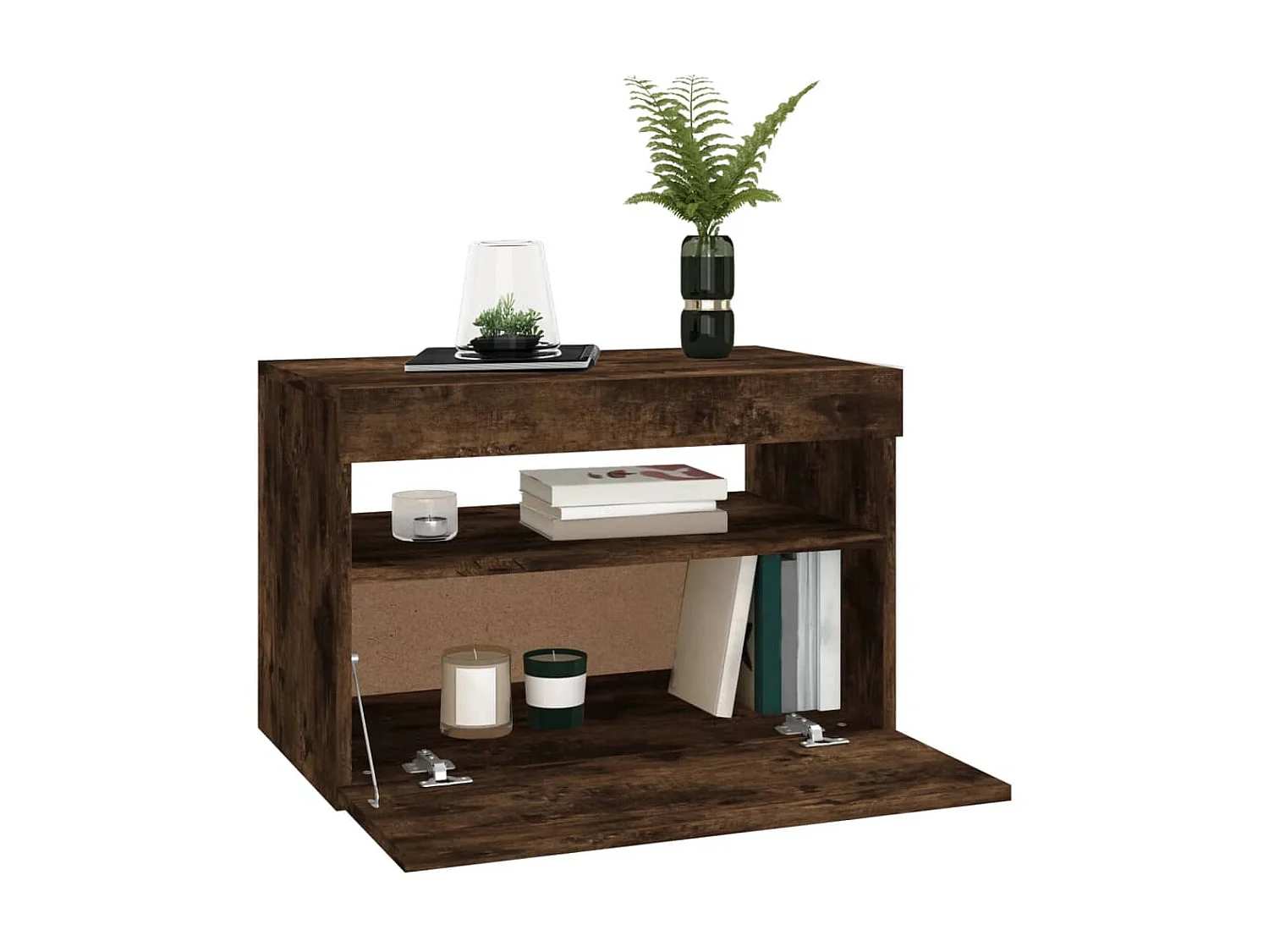 Meubles TV 2 pcs avec lumières LED Chêne fumé 60x35x40 cm