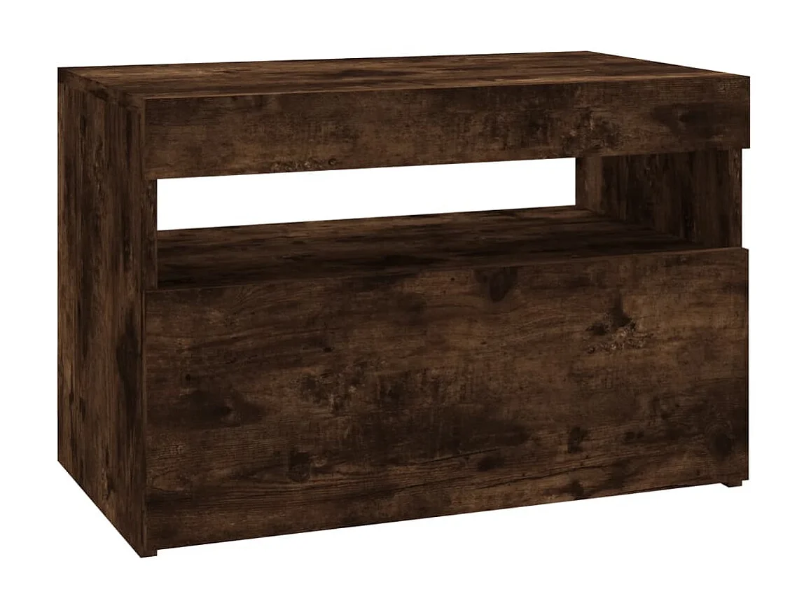 Meubles TV 2 pcs avec lumières LED Chêne fumé 60x35x40 cm