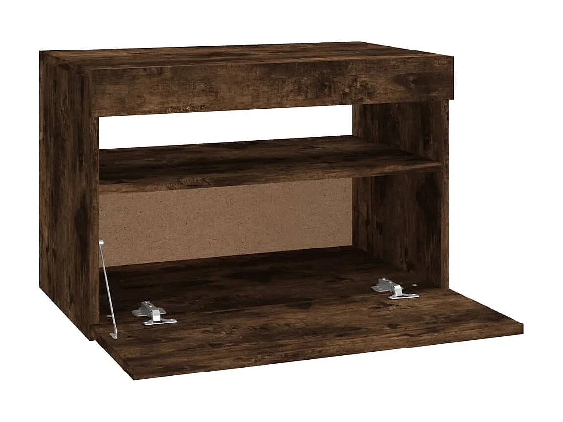 Meubles TV 2 pcs avec lumières LED Chêne fumé 60x35x40 cm