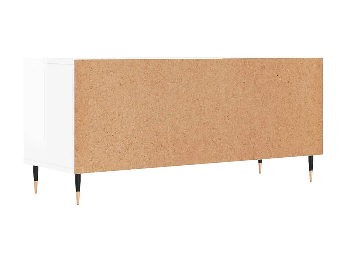 Hochglanzweißer TV-Schrank 100 x 34,5 x 44,5 cm, Holzwerkstoff