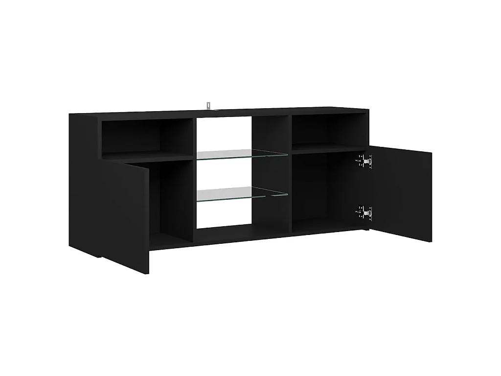 Mueble TV con luces LED negro 120x30x50 cm