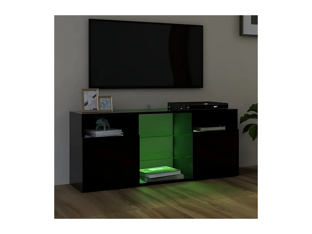 Meuble TV avec lumières LED noir 120x30x50 cm