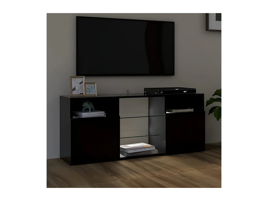 Meuble TV avec lumières LED noir 120x30x50 cm