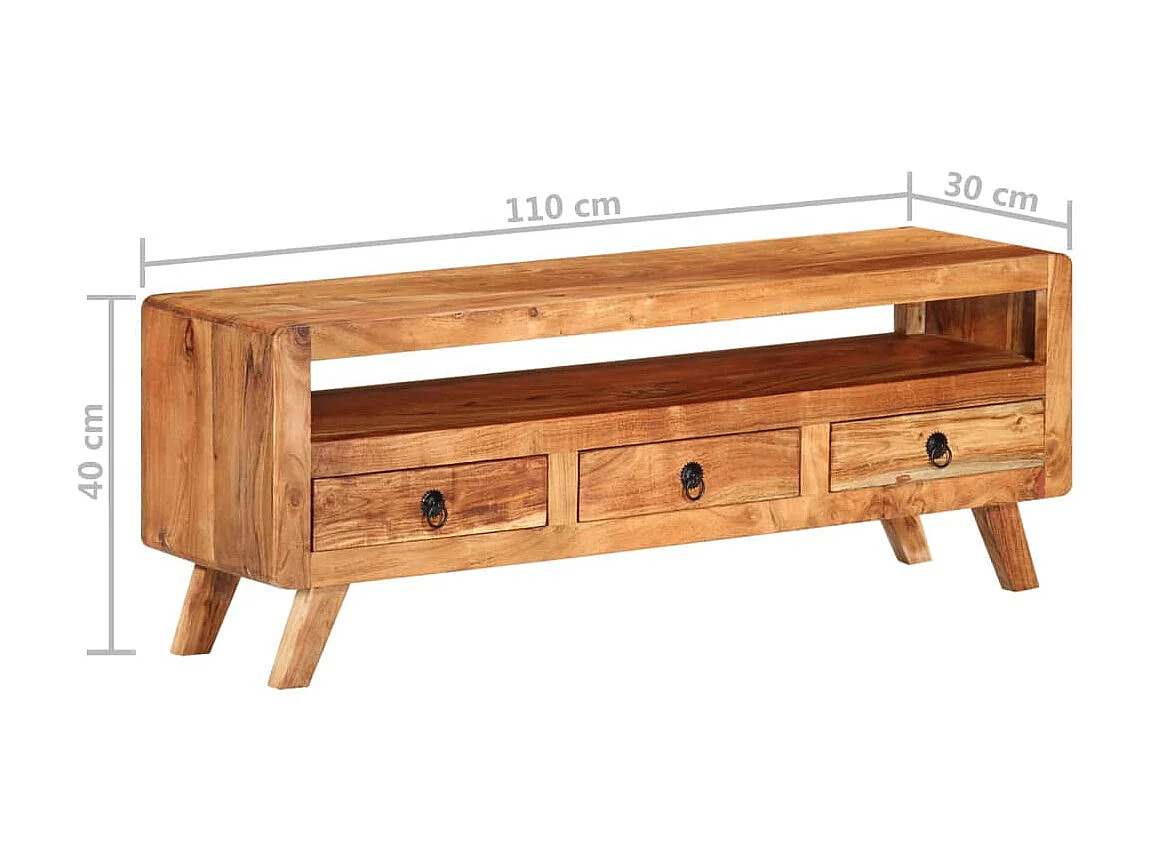 Meuble TV 110x30x40 cm Bois d'acacia massif