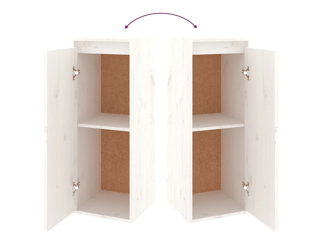 Mobili TV 5 pz. Bianco Legno di pino massiccio