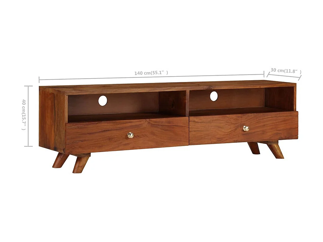 Meuble TV Bois de récupération solide 140 x 30 x 40 cm