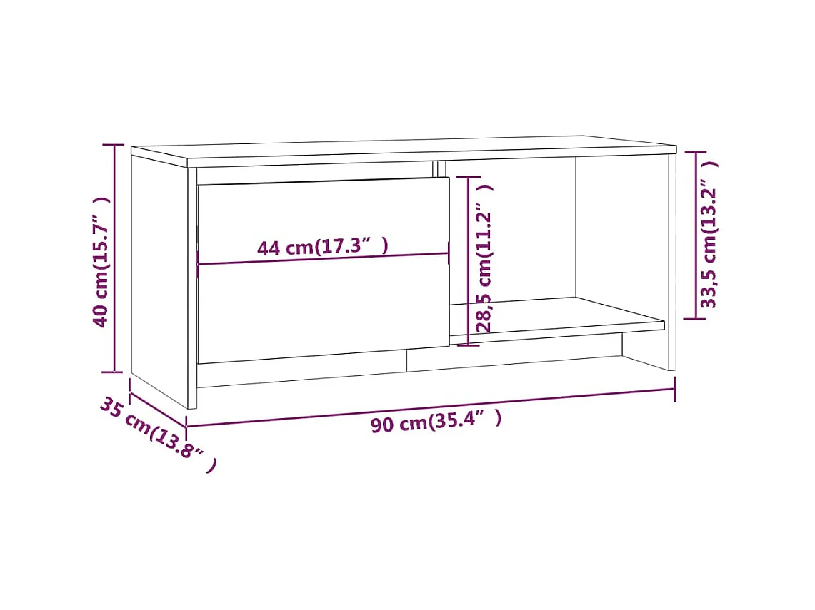TV-Schrank Sonoma-Eiche 90x35x40 cm Spanplatte