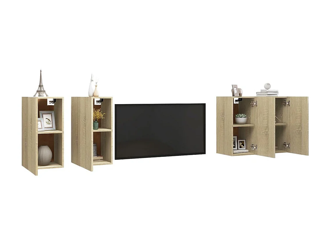 Meubles TV 4 pcs Chêne sonoma 30,5x30x60 cm Aggloméré