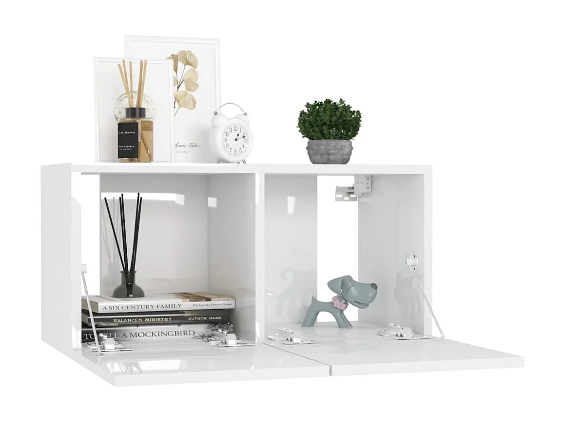 Ensemble de meubles TV 10 pcs Blanc brillant Aggloméré