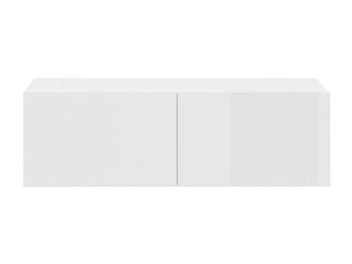 Wand TV-meubels 4 stuks Glanzend wit 100x30x30 cm