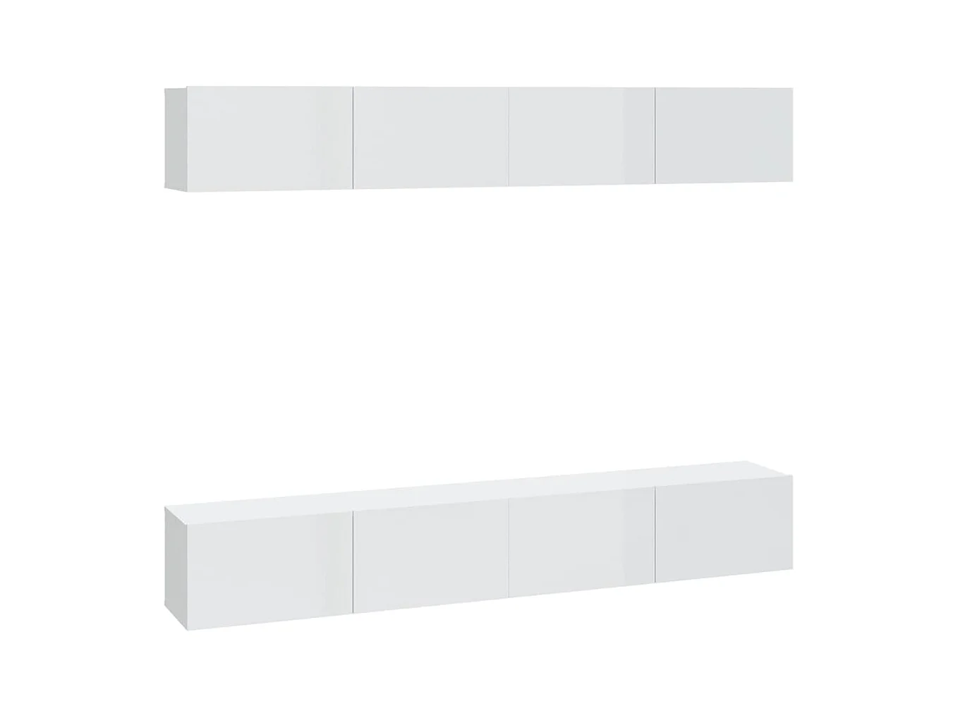 Meubles TV muraux 4 pcs Blanc brillant 100x30x30 cm