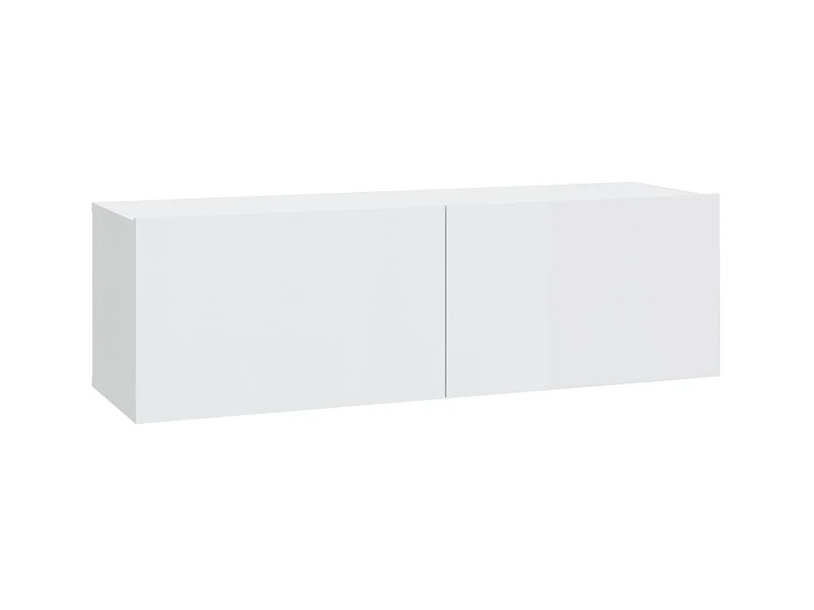 Meubles TV muraux 4 pcs Blanc brillant 100x30x30 cm