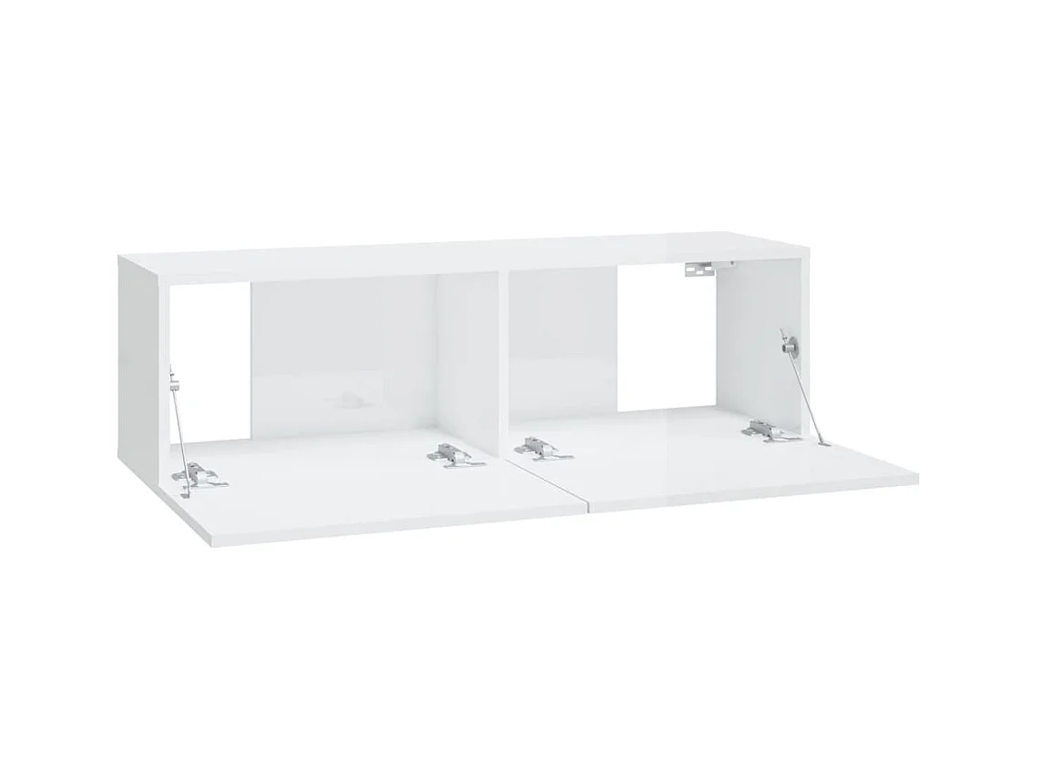 Meubles TV muraux 4 pcs Blanc brillant 100x30x30 cm