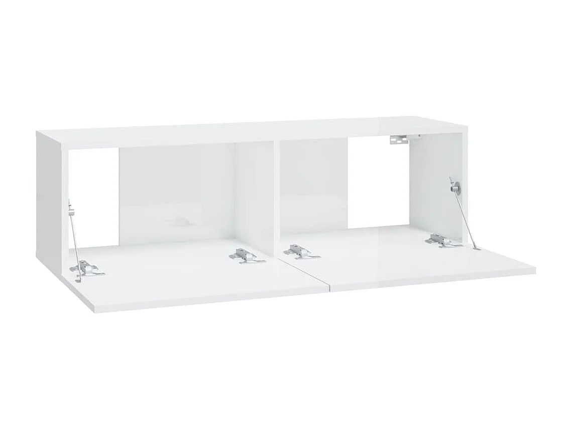 Wand TV-meubels 4 stuks Glanzend wit 100x30x30 cm