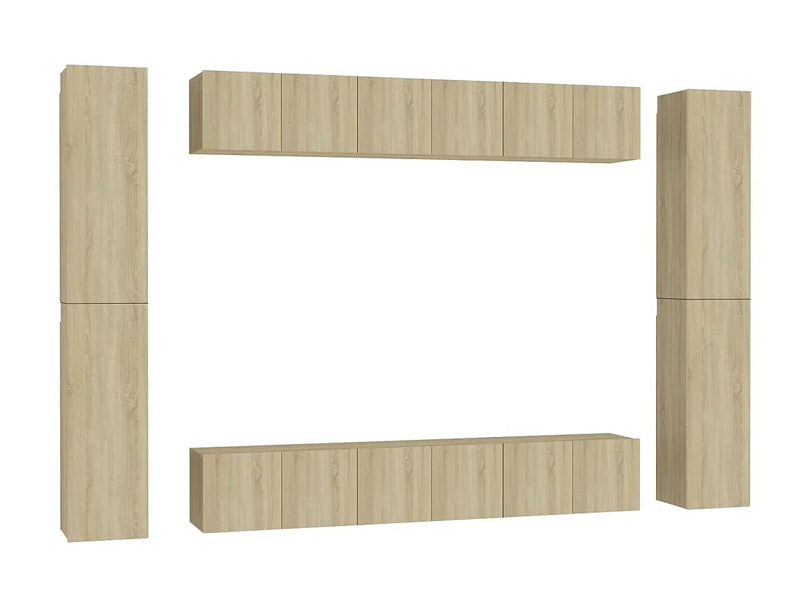 Ensemble de meubles TV 10 pcs Chêne sonoma Aggloméré
