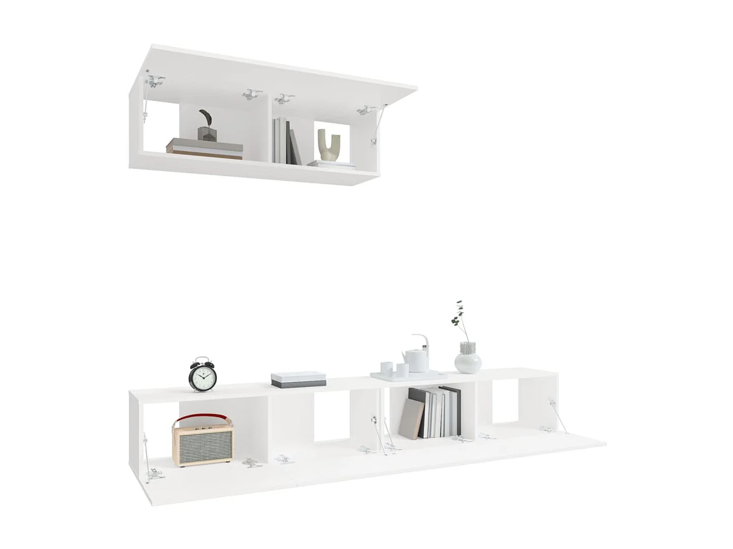Ensemble de meubles TV 3 pcs Blanc Bois d'ingénierie