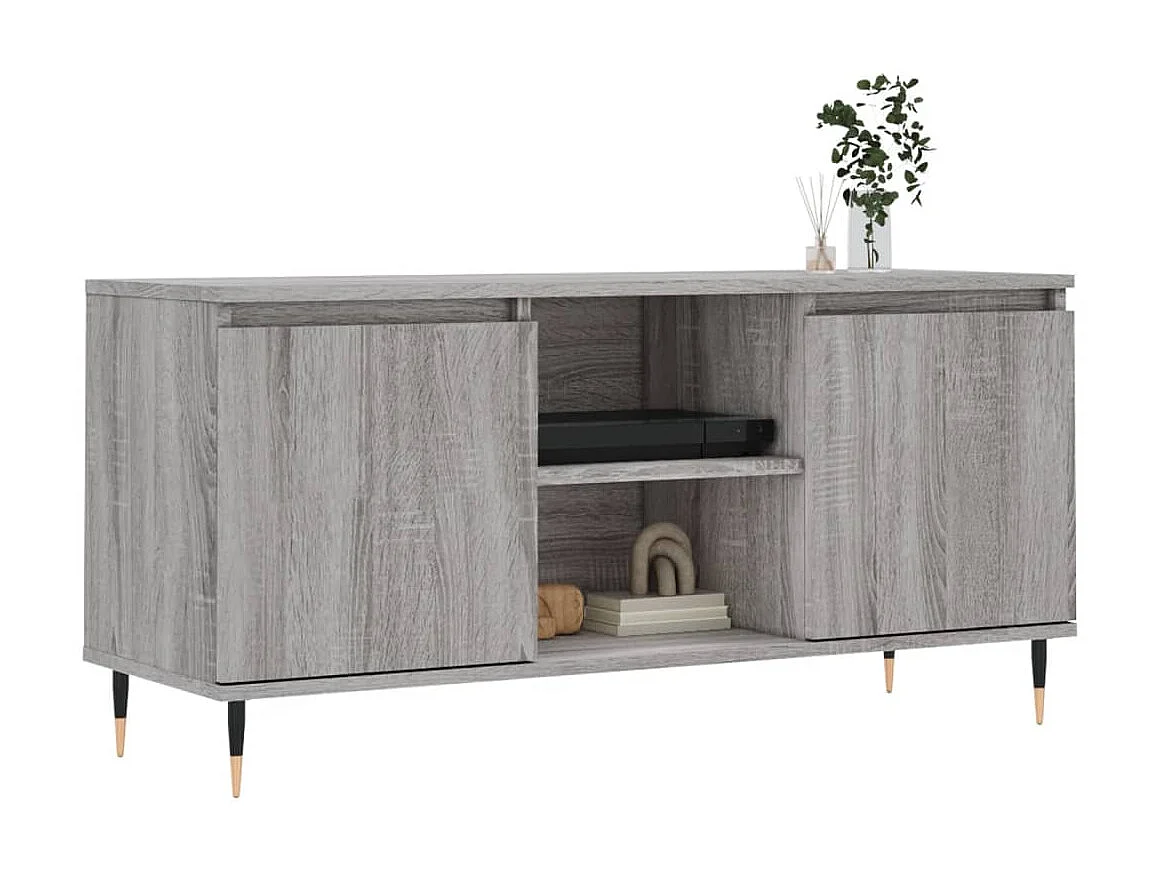 Mueble TV Sonoma gris 104x35x50 cm madera contrachapada
