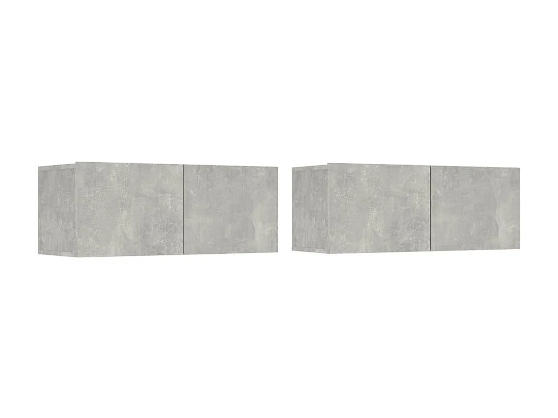 Ensemble de meubles TV 6 pcs Gris béton Bois d'ingénierie