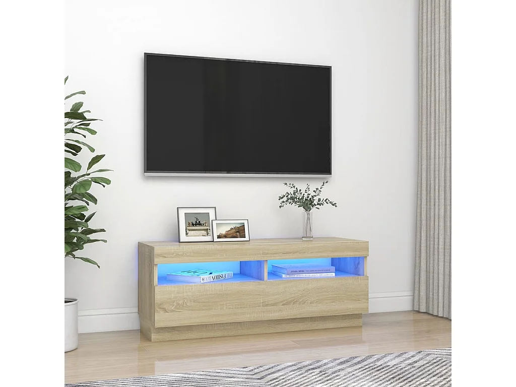 TV-meubel met LED-verlichting sonoma eiken 100x35x40 cm