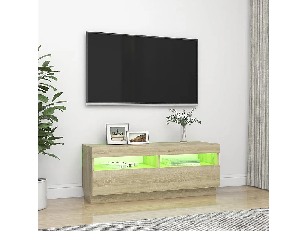 TV-meubel met LED-verlichting sonoma eiken 100x35x40 cm