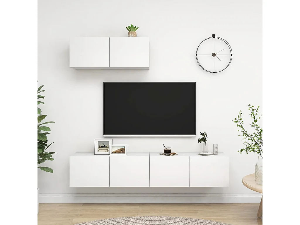 Mueble TV 3 piezas Aglomerado Blanco