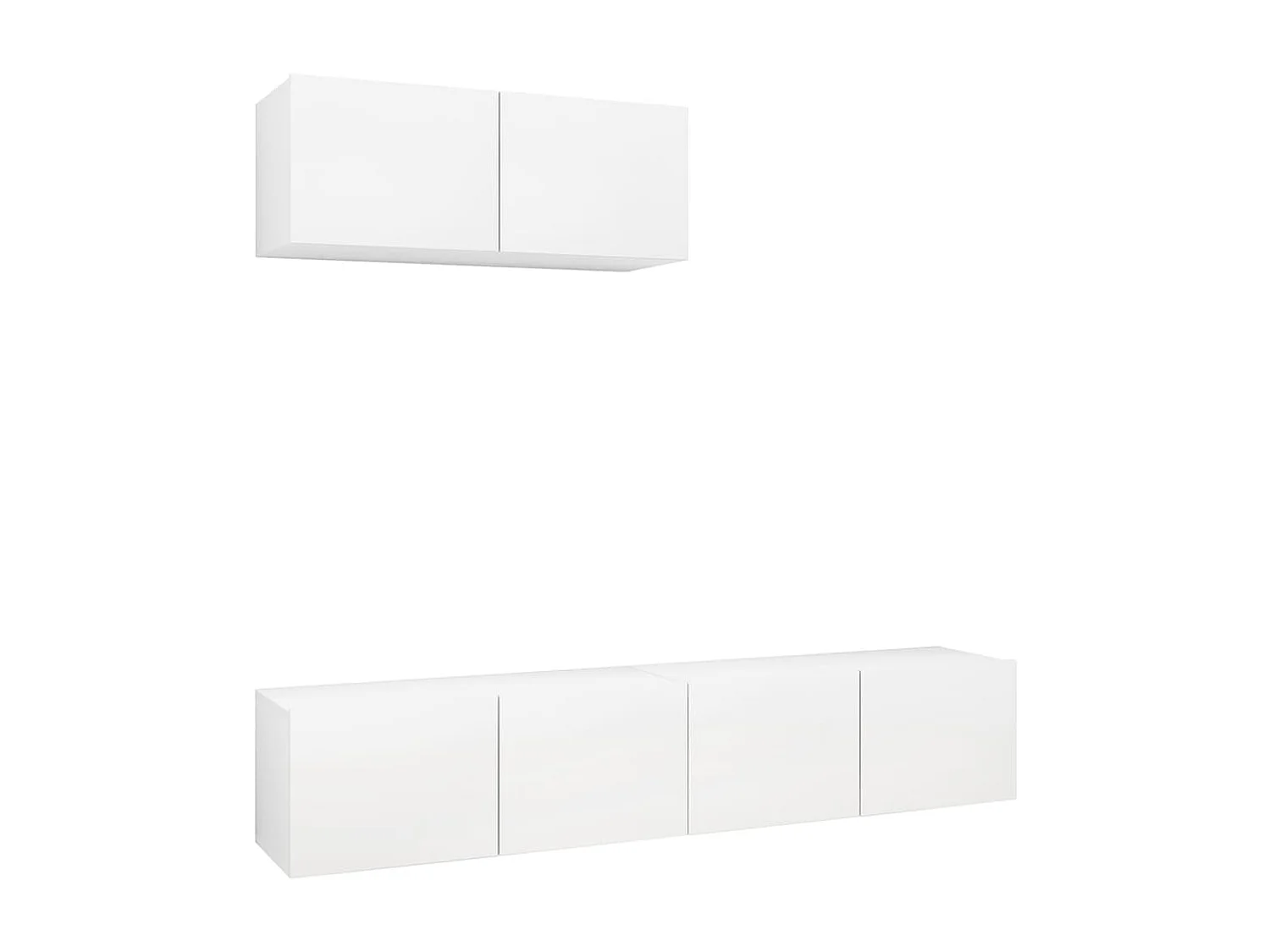 Meubles TV 3 pcs Blanc Aggloméré
