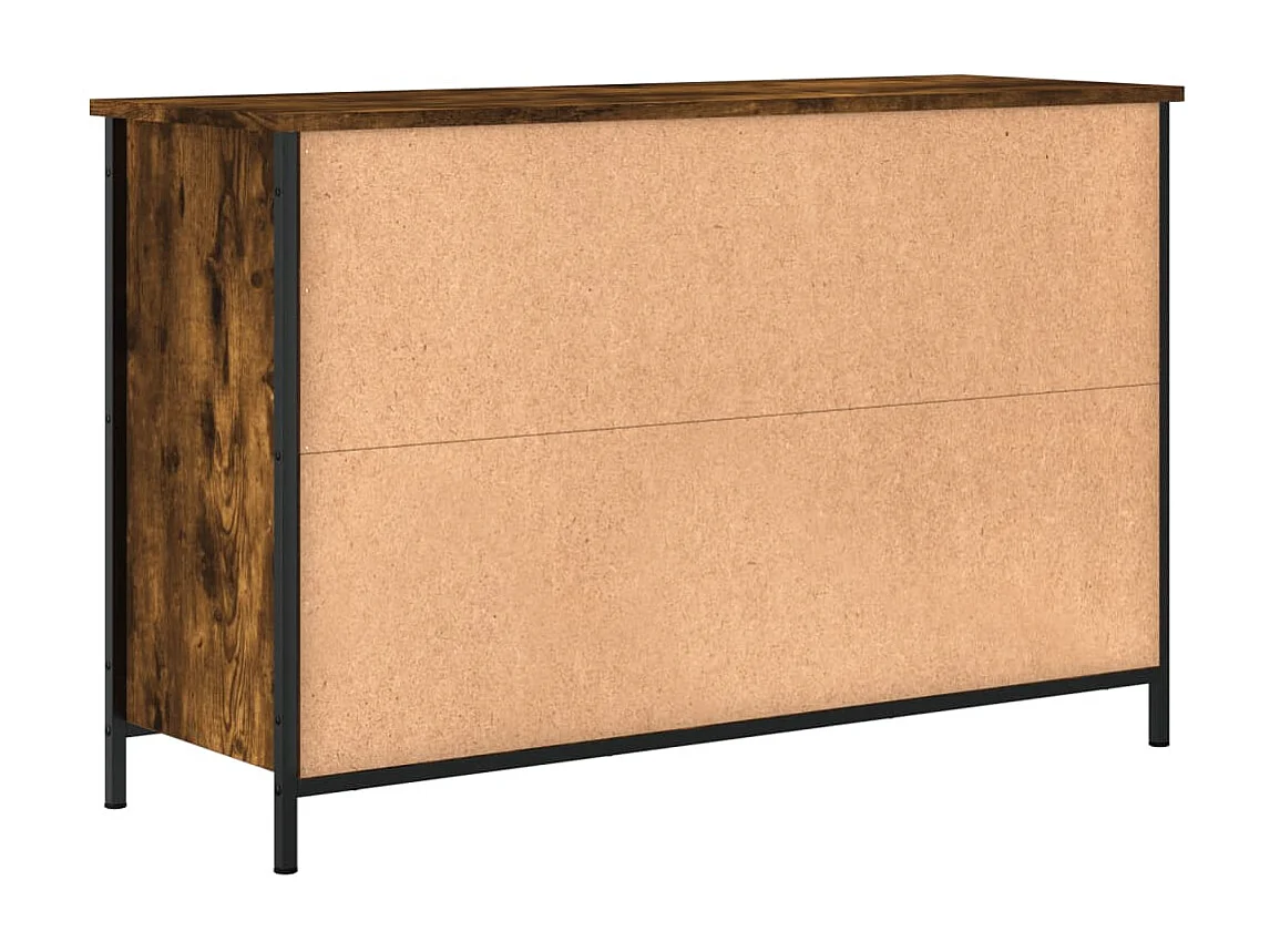 Meuble TV chêne fumé 100x35x65 cm bois d'ingénierie