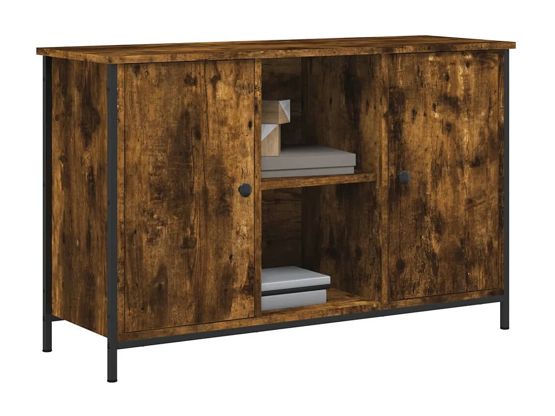 Mobile TV rovere affumicato 100x35x65 cm in derivati del legno