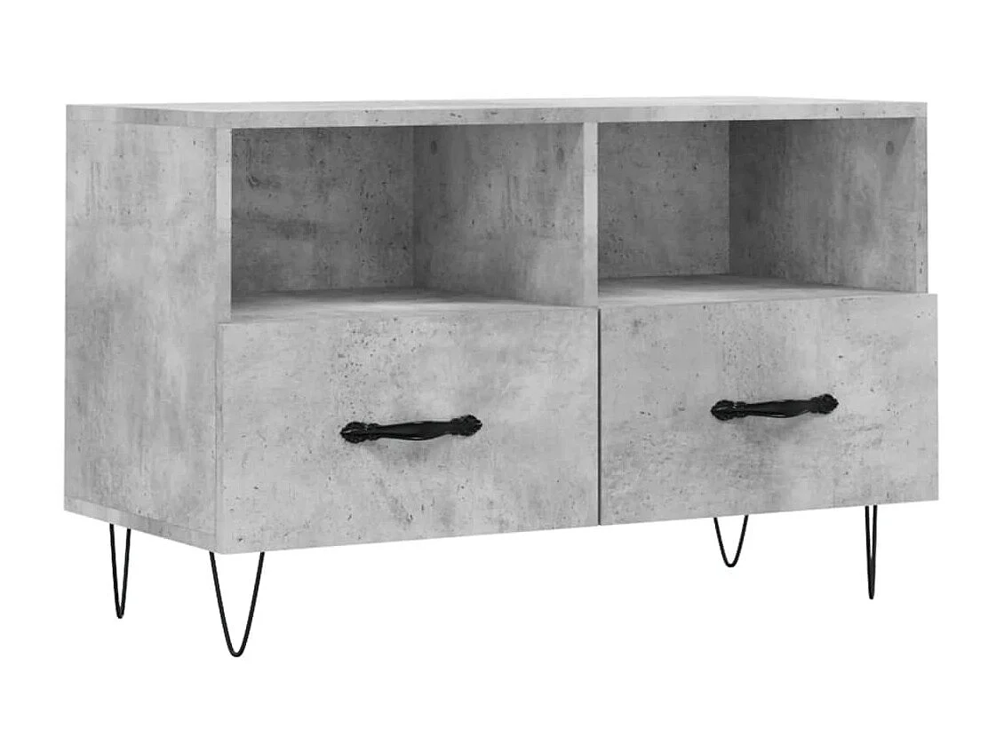 Meuble TV Gris béton 80x36x50 cm Bois d'ingénierie