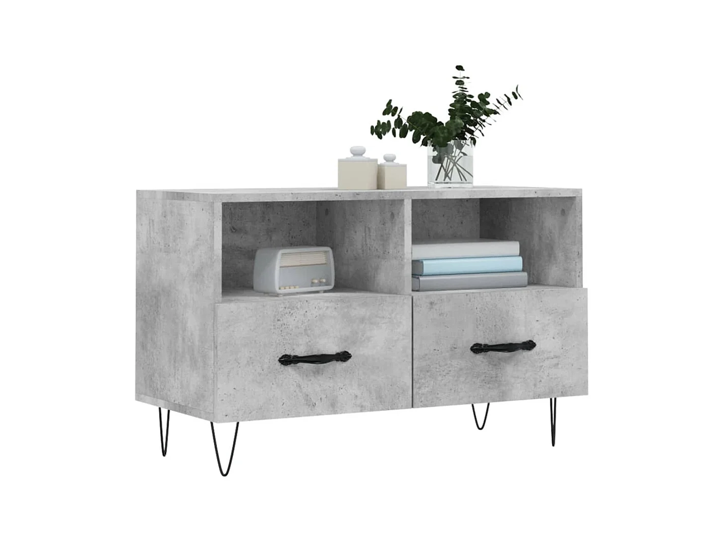 TV-meubel Betongrijs 80x36x50 cm Bewerkt hout
